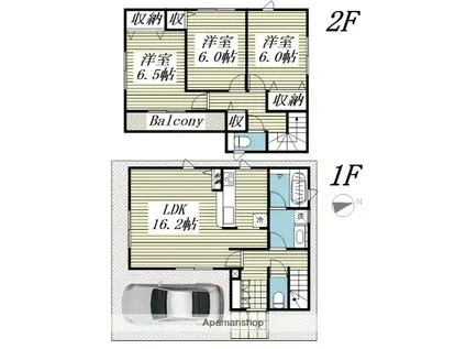 小田急電鉄江ノ島線 桜ケ丘駅 バス乗車時間:6分 代官2丁目バス停で下車 徒歩5分 2階建 築3年(3LDK)の間取り写真