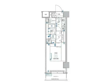 LEXE AZEST横濱関内(1K/5階)の間取り写真
