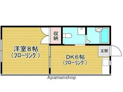 メゾン松本3(1DK/1階)の間取り写真