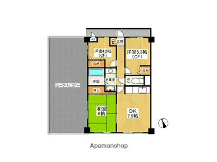 メゾン・ド・フレール(3DK/4階)の間取り写真