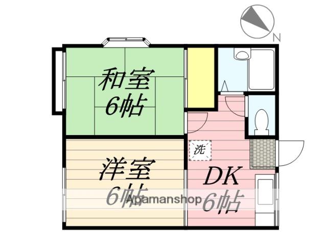 グランデュール西海岸(2DK/1階)の間取り写真