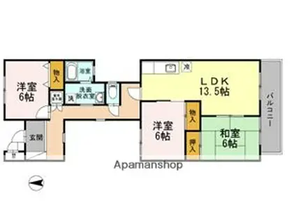 ガーデンテラス永田台(3LDK/2階)の間取り写真