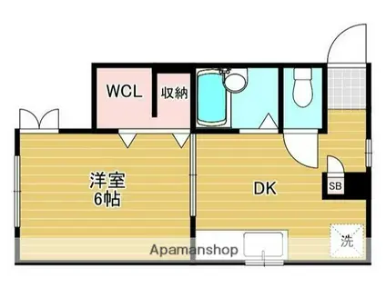 ジュネス白楽(1DK/1階)の間取り写真