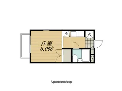 エスターテ湘南(1K/2階)の間取り写真