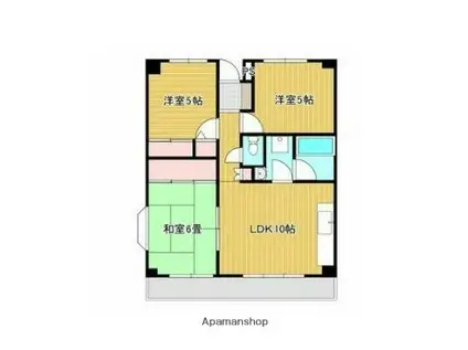 第二藤ビル(3LDK/4階)の間取り写真