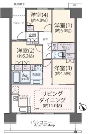 セントガーデン海老名Ⅱ街区(4LDK/8階)の間取り写真
