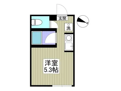 パンシオン南林間B(ワンルーム/1階)の間取り写真