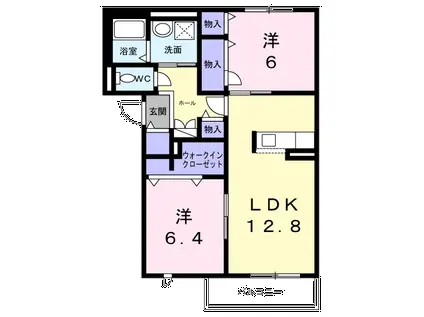 BEREO(2LDK/3階)の間取り写真