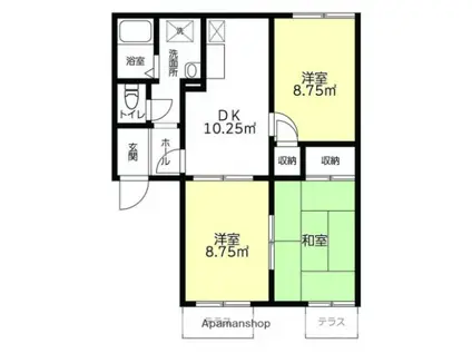 スプルースⅣ B(3DK/2階)の間取り写真