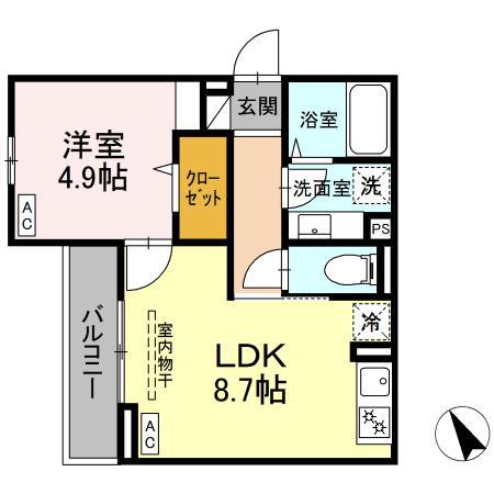 リベラマーロⅣ(1LDK/2階)の間取り写真