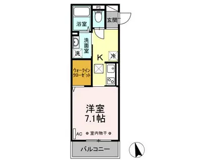 IK橋本(1K/1階)の間取り写真