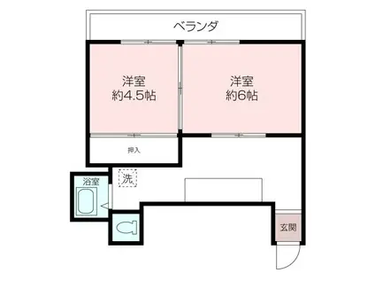 ハイツリー(2K/2階)の間取り写真