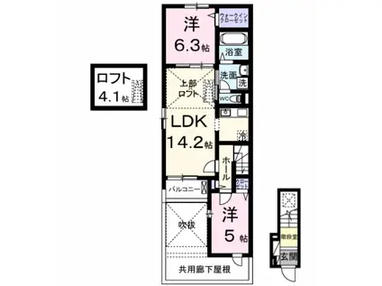 ひだまりガーデンテラスⅠ(2LDK/2階)の間取り写真