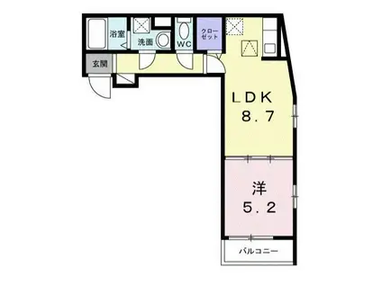 オーレヴィア(1LDK/3階)の間取り写真