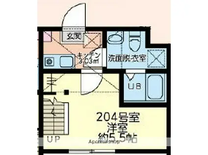 リアンスコートRS(1K/2階)の間取り写真