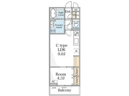 リブリ淵野辺3(1LDK/3階)の間取り写真