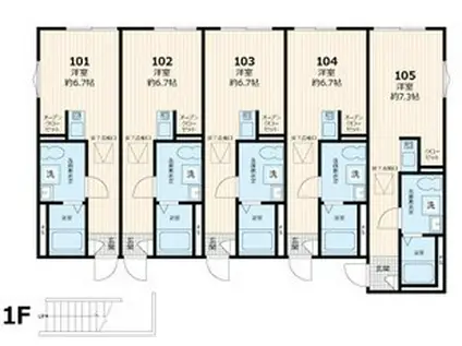 グラン橋本(ワンルーム/1階)の間取り写真
