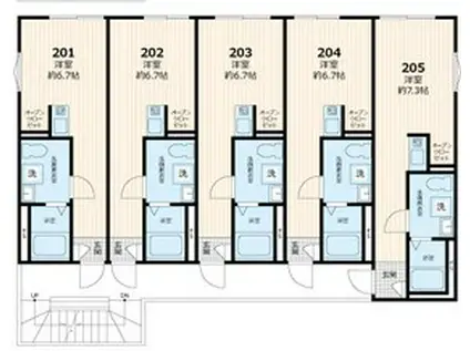 グラン橋本(ワンルーム/2階)の間取り写真