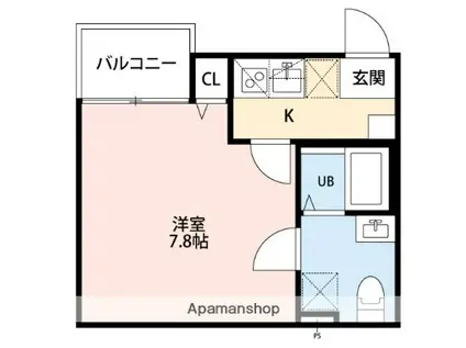 羽沢ヒルズ(1K/3階)の間取り写真