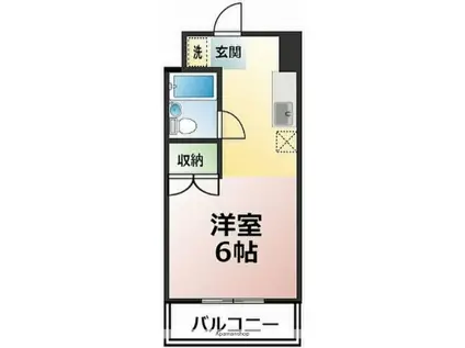 アルビオンシティ厚木(1K/2階)の間取り写真