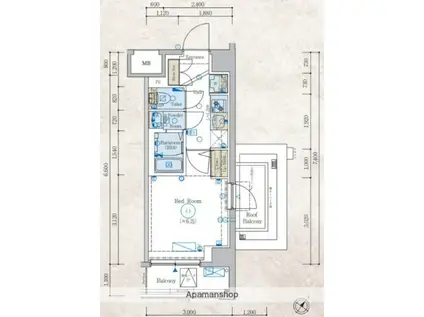 エステムコート新横浜グランデ(1K/7階)の間取り写真