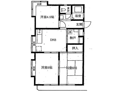 小山コーポ(3DK/3階)の間取り写真