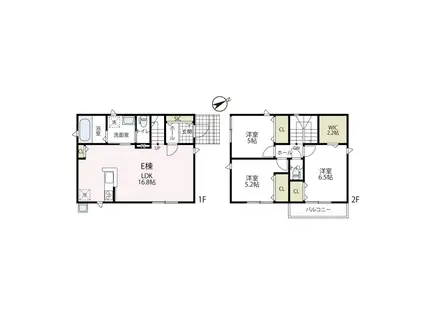 相模線 香川駅(神奈川) 徒歩7分 2階建 築2年(3LDK)の間取り写真