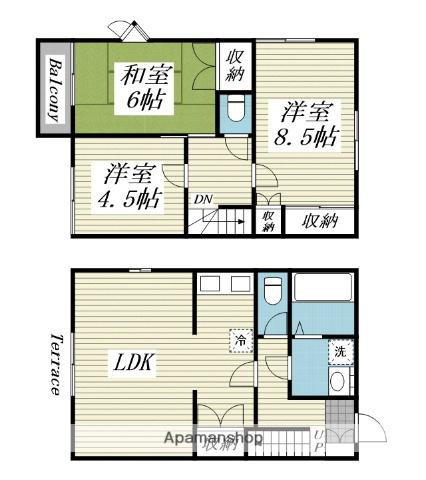 ドルフエハラC(3LDK)の間取り写真