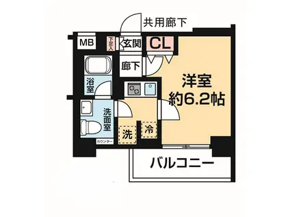 ARCOBALENO YOKOHAMATSURUMI(1K/4階)の間取り写真
