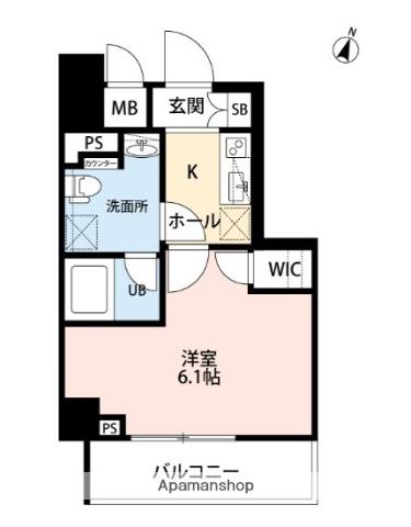SQUARE CITY YOKOHAMA NEGISHI Ⅱ(1K/2階)の間取り写真