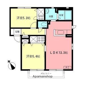 ボナールC(2LDK/2階)の間取り写真