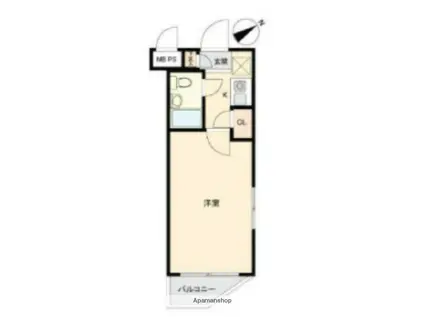 パレドール鶴見西(1K/3階)の間取り写真