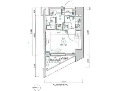 スパシエ川崎ウエスト(1K/8階)の間取り写真