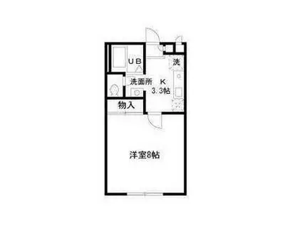 シャラ八景館ウエスト(1K/1階)の間取り写真