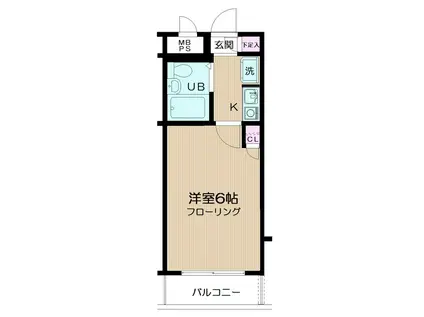 日神パレステージ小田急相模原(1K/3階)の間取り写真