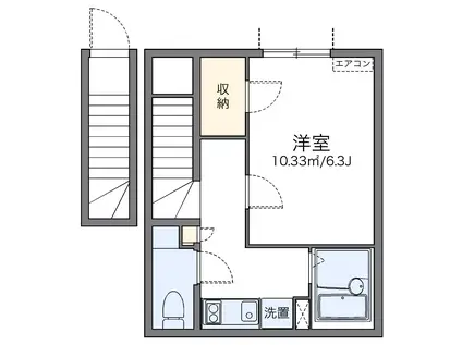 レオネクスト清風(1K/2階)の間取り写真