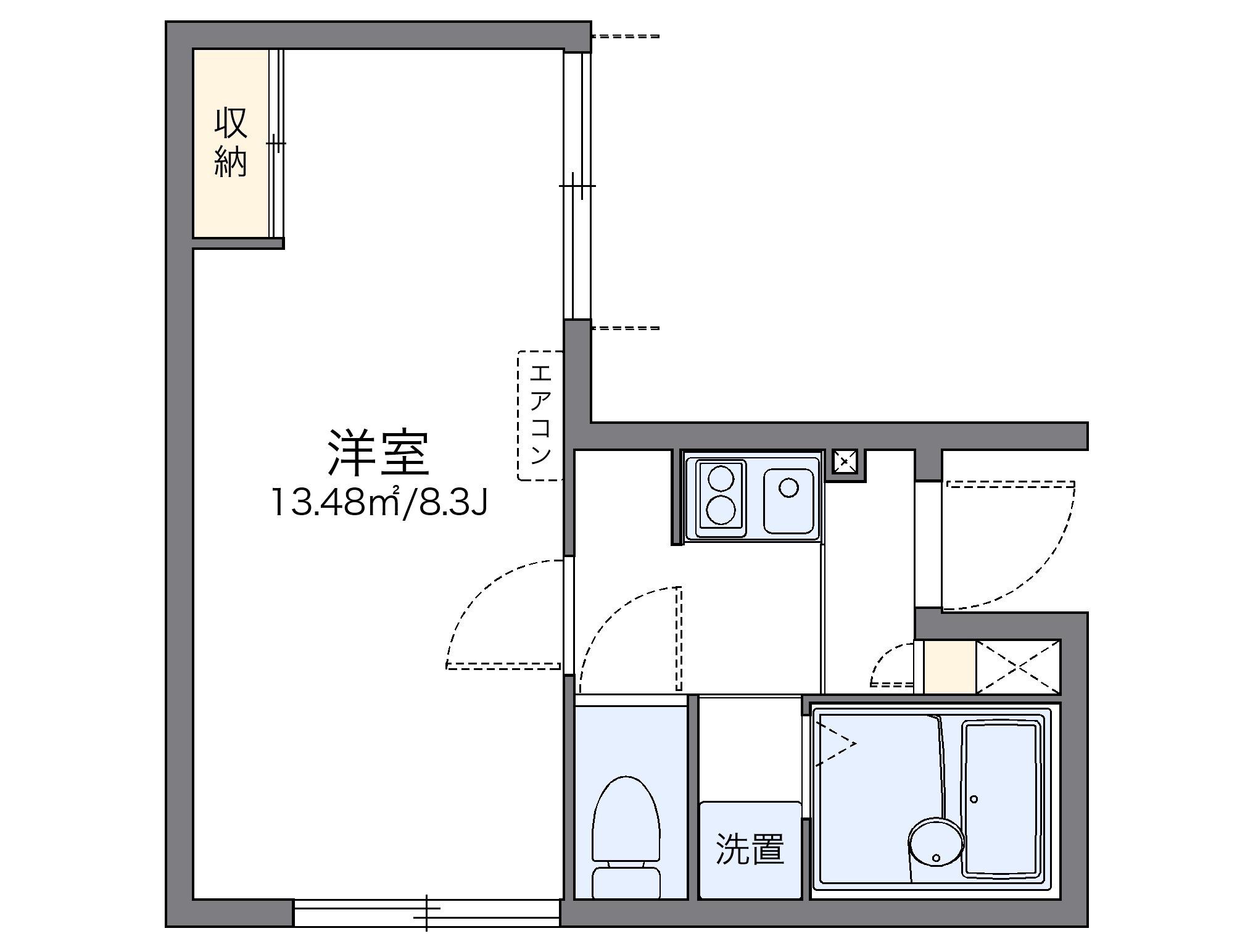 レオネクスト杉山Ⅲ(1K/2階)の間取り写真