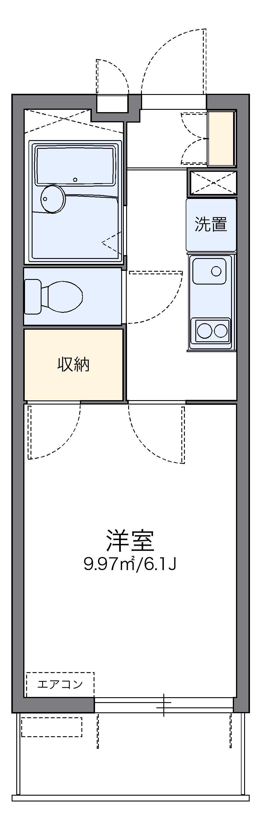 レオパレスプランドールK(1K/1階)の間取り写真