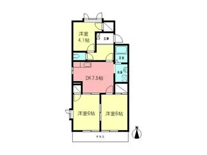 セフィラM&K(3DK/1階)の間取り写真