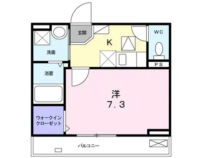 プレシャスHR(1K/1階)の間取り写真