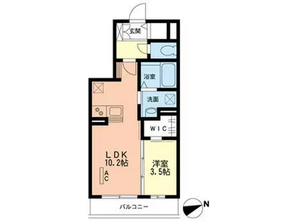 コモドカーサ(1LDK/3階)の間取り写真