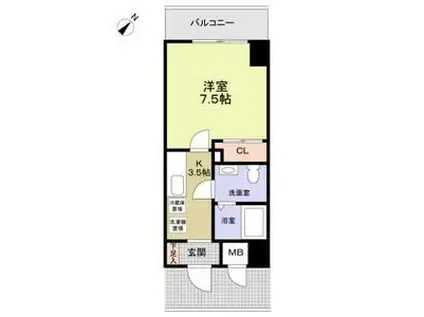 ベルカント相模大野(1K/4階)の間取り写真