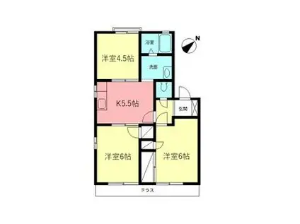 湘南ハウス(3DK/1階)の間取り写真