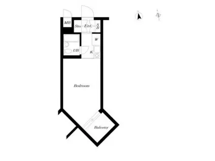 コンドミニアムメイ大倉山(ワンルーム/3階)の間取り写真