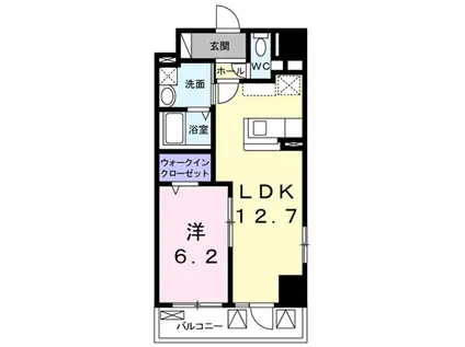 リバーサイドガーデンノースヒル(1LDK/4階)の間取り写真