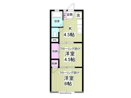 興和ビル(2K/3階)の間取り写真