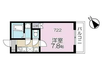 ベル・ラフィーネ(1K/2階)の間取り写真