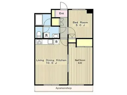 グレイスイセハラ(2LDK/4階)の間取り写真