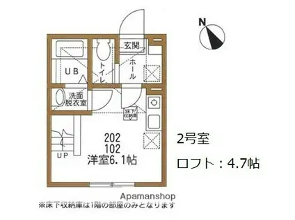 ハーミットクラブハウス上大岡ソレイユ(ワンルーム/1階)の間取り写真