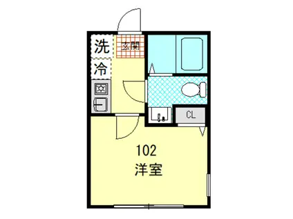 CORUJA(1K/1階)の間取り写真